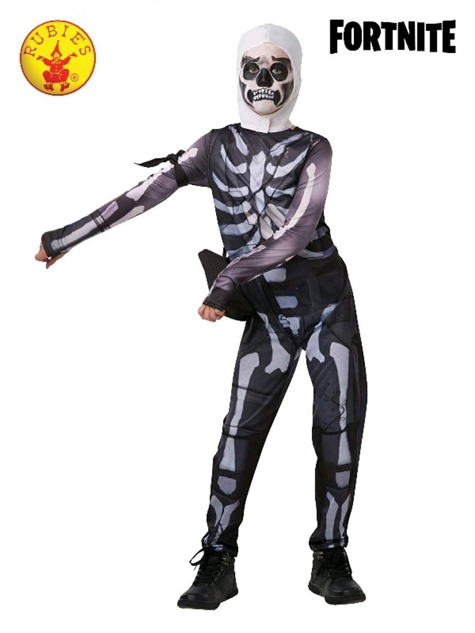 Battle Royale Game Skull Trooper Cosplay Halloween Kids Children Costume