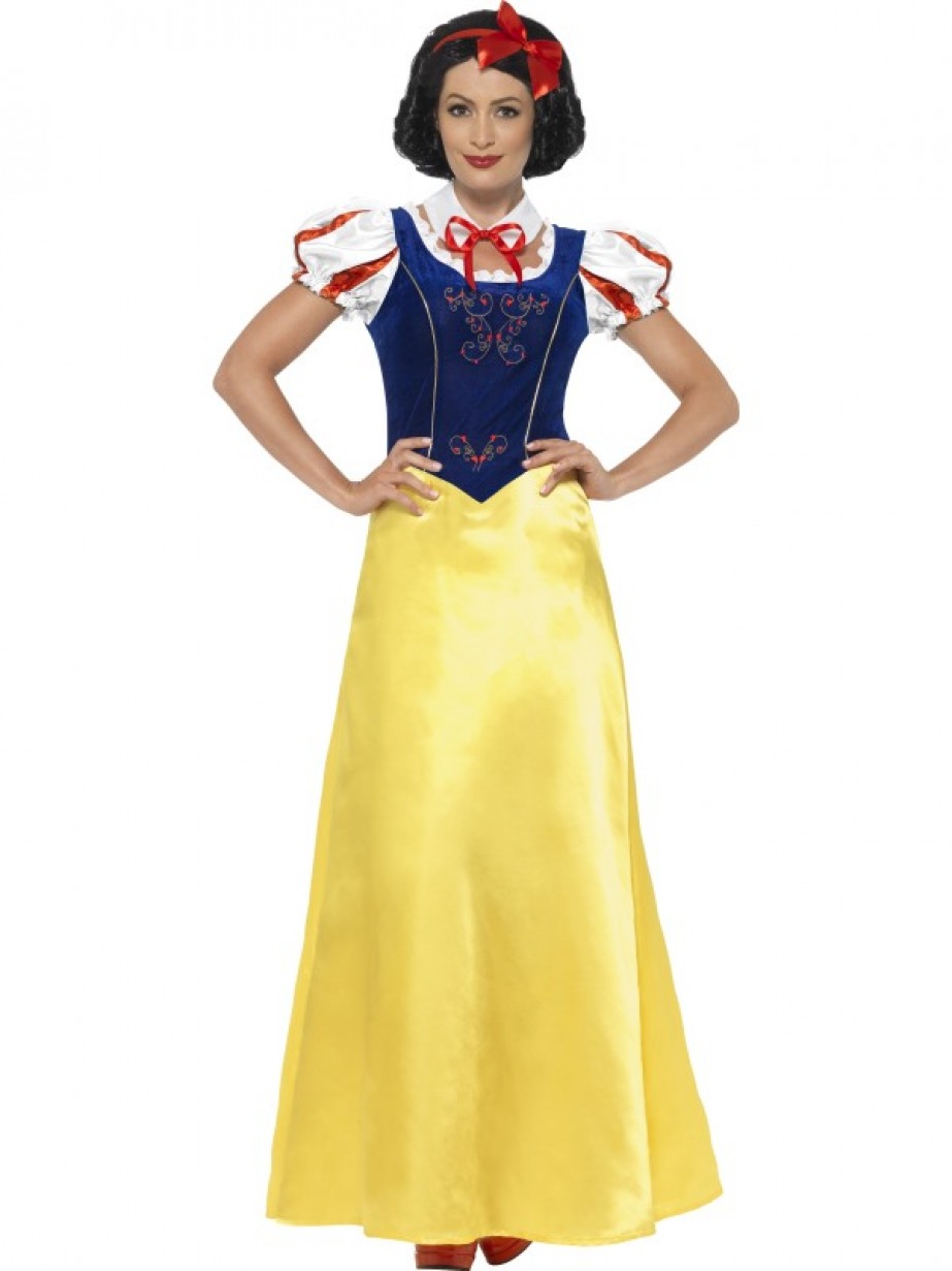 Adult Snow White Princess Fancy Dress Halloween Costume Fairy Tale Storybook Nic