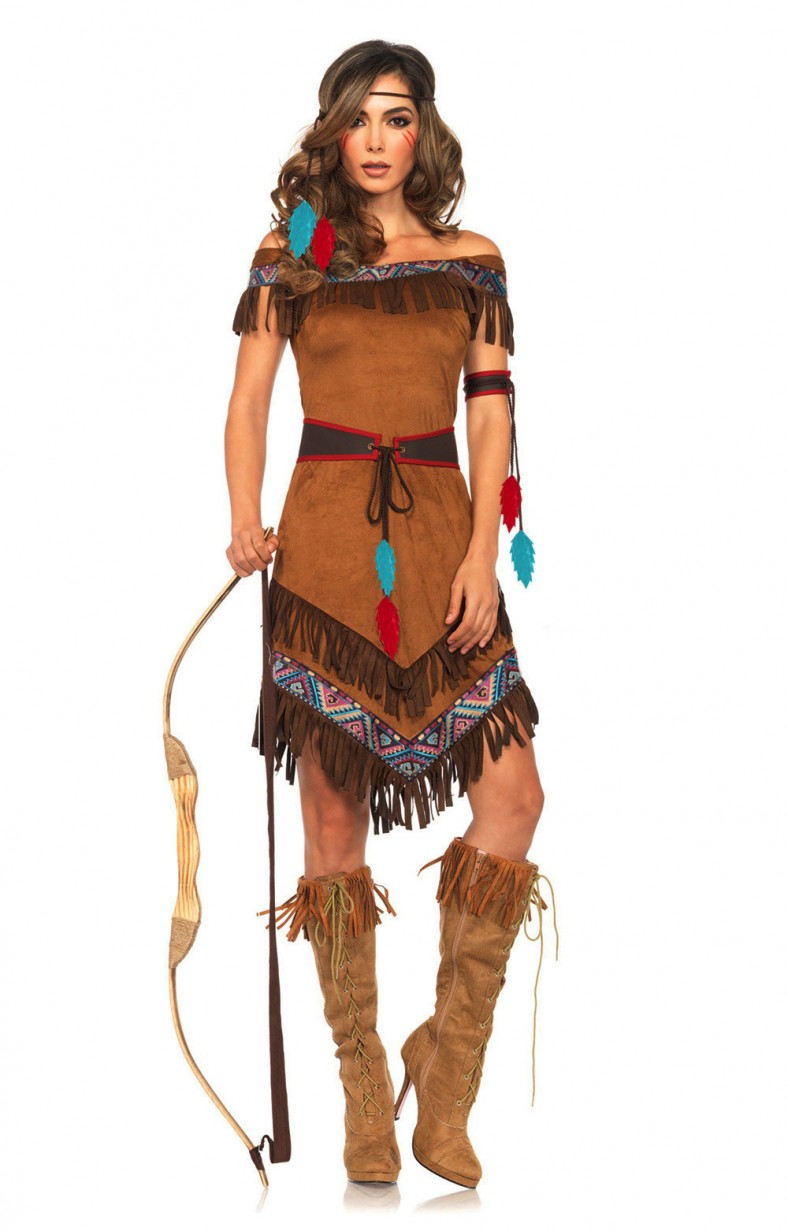 Ladies Noble Warrior Pocahontas Native American Indian Wild West Halloween Fancy  Dress Costume - Cowboys & Indians Costume - Historical Costume - Themes | Costumes-AU