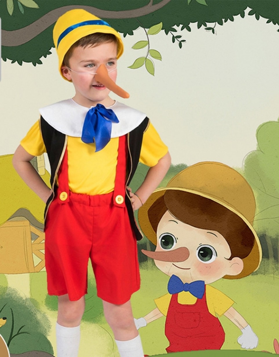 Boys Pinocchio Costume + Nose - Disney & Storybook Costume - Themes