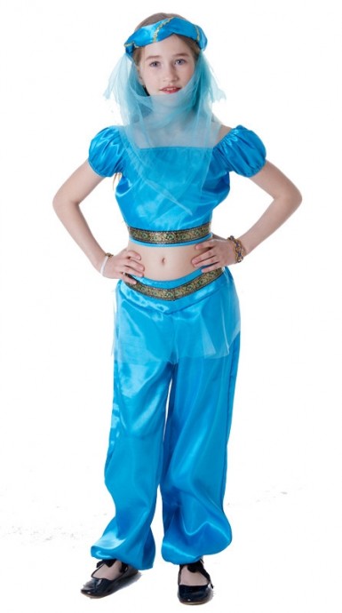 Girls Arabian Genie Aladdin Arab Jasmine Princess Costume Belly Dancer Childrens Kids Book Week Costume
