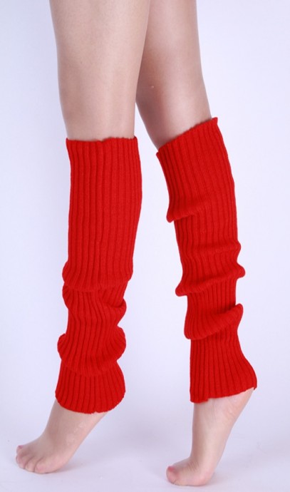 Red Licensed Womens Pair of Party Legwarmers Knitted Dance 80s Costume Leg Warmers