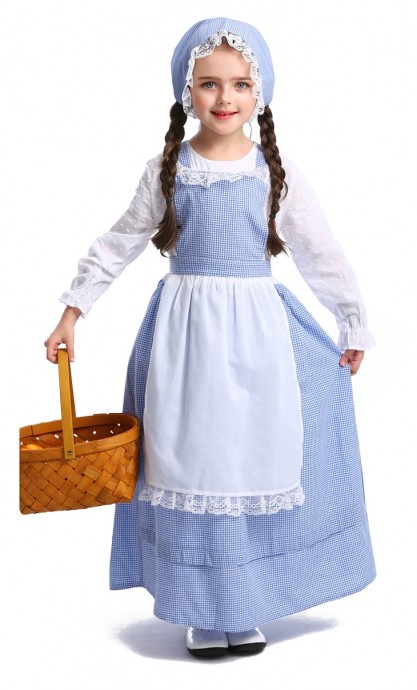 Girls Poor Victorian Maid Costume Retro Nanny Book Week Olden Days