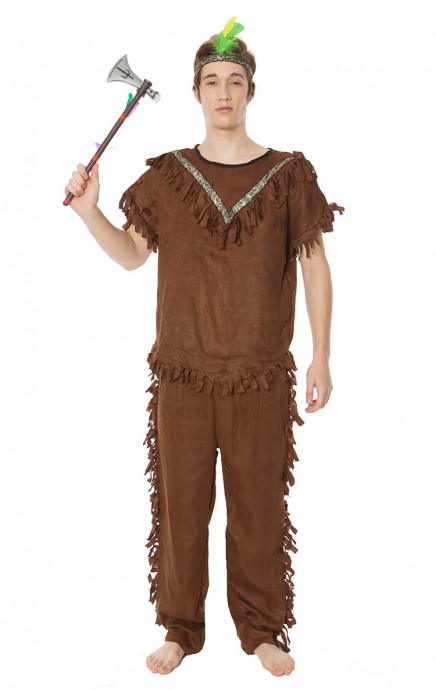 Wild West Costumes - Mens Noble Warrior Native American Indian Halloween Fancy Dress Adult Costume