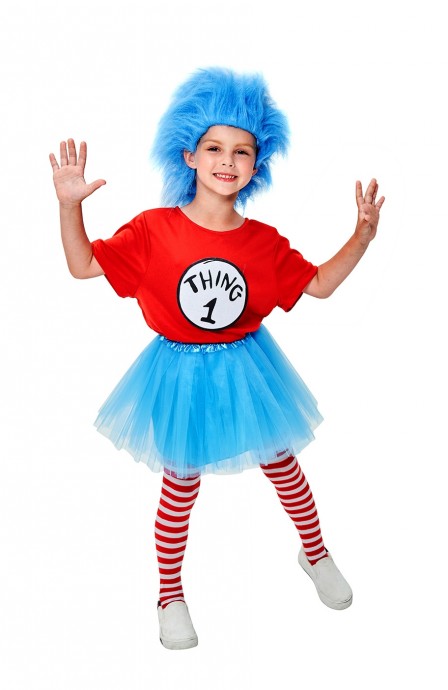 Kids Dr Seuss Thing 1 and Thing 2 Costume Full set - Dr Seuss Costume ...