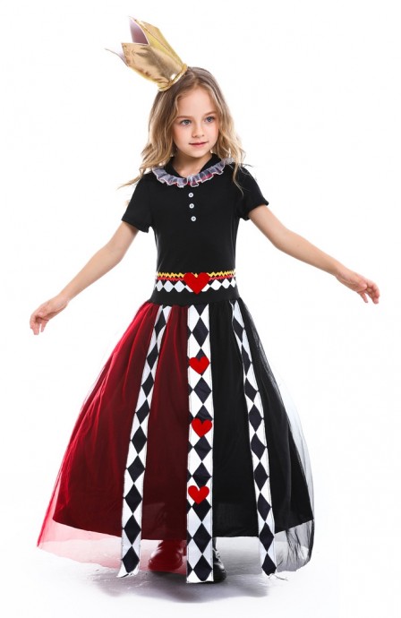 Kids Alice in Wonderland Queen of Hearts Costume tt3152
