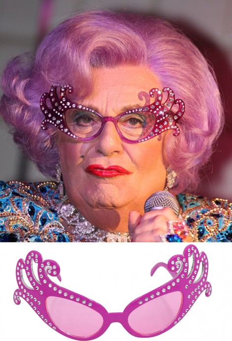 Pink Dame Edna Everage Rhinestone Glasses Accessory lx0285