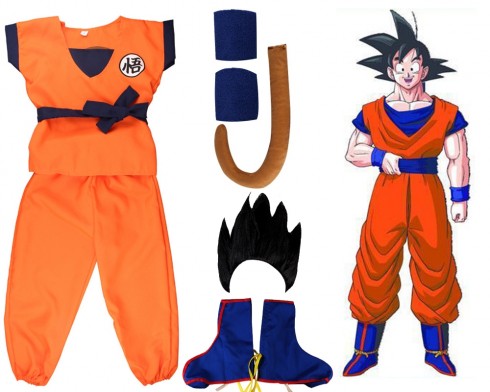 adult Dragon Ball Z Goku Costume + Wig all tt3177-2