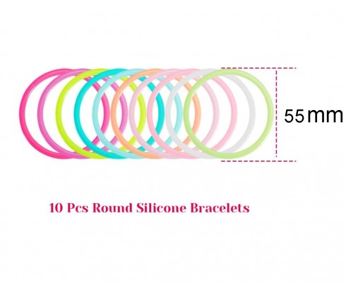 80s colorful round silicone bracelets lx3019