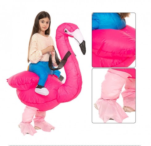 Kids Flamingo Carry Me Inflatable Fun Costume tt2032kids