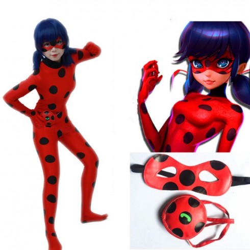 Miraculous Ladybug Marinette Dupain Cheng Kids Girls Cosplay Full Costume zentai suit Lady Bug Book Week