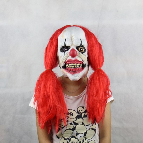 Halloween Prank Horror Scary Movie Rubber Latex Twisty Clown Overhead Mask 