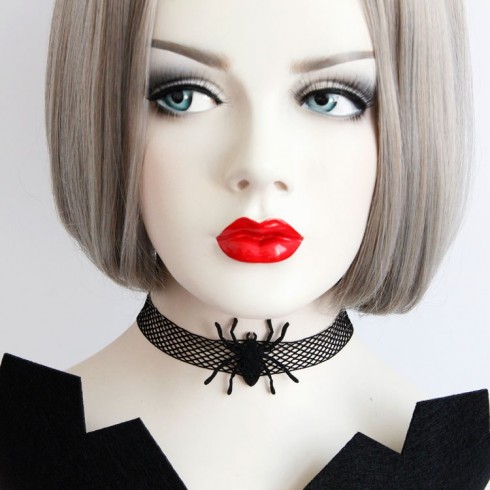 Ladies Spider Chain Lace Choker lx0214