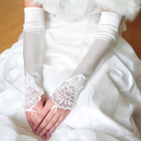 White Gloves Over Elbow Length 70s 80s 1920s Women's Lace Party Dance Costume