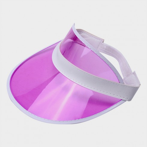 Pink Unisex Sun Visor Cap Golf Fancy Dress Colour Stretch Poker 80's Rave Headband