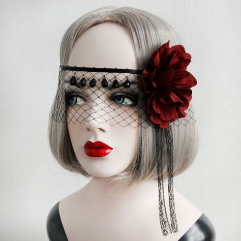 Halloween Veil Headpiece Vintage Dracula Queen Headdress Wedding Lolita Vampire Theme Twilight