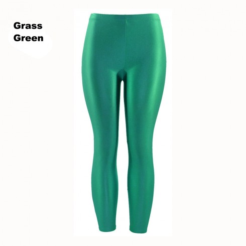 Grass Green 80s Shiny Neon Costume Leggings