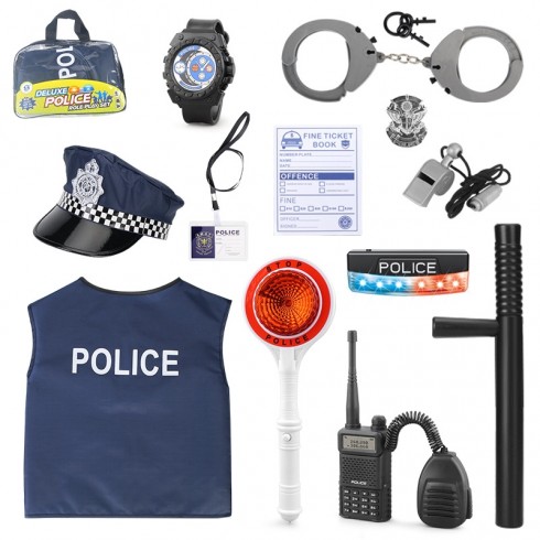 Kids Police Office Costume Accessories Set (10 items)