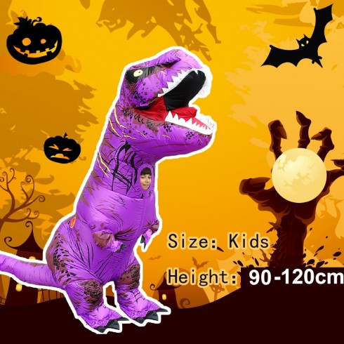 Purple Kids T-Rex Blow up Dinosaur Inflatable Costume