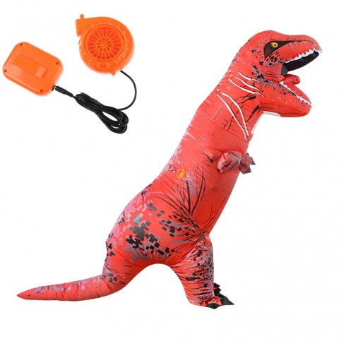 Red ADULT T-REX INFLATABLE Costume Jurassic Blowup Dinosaur TRex T Rex