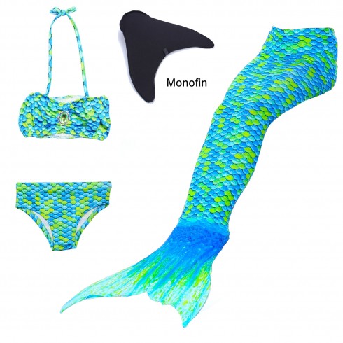 Girl Kids Swimmable Mermaid Tails Bikini Bathing Swimsuit Costume