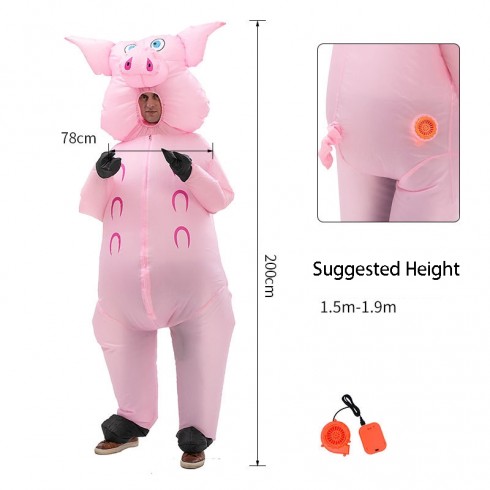 Adult Inflatable Pink Pig Halloween Costume  tt2067