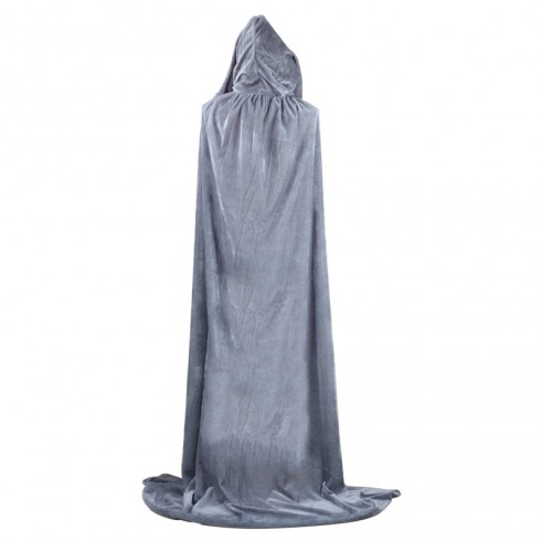 Grey Kids Hooded Cloak Cape Wizard Costume