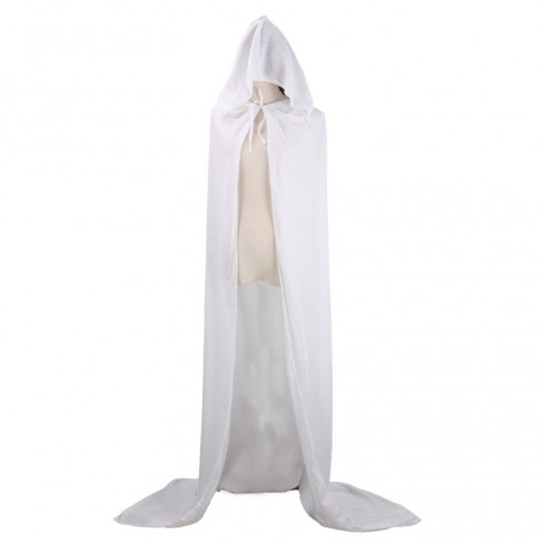 White Kids Hooded Cloak Cape Wizard Costume
