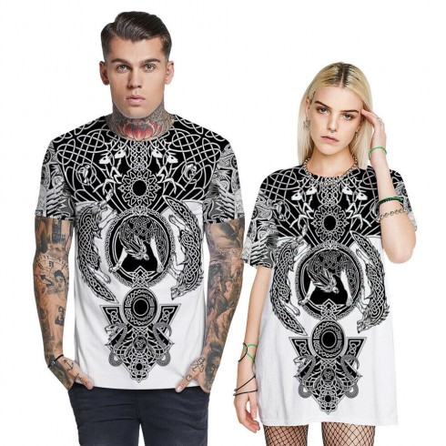 Light Viking Tattoo 3D Printed Fashion T-Shirt tt3232-3