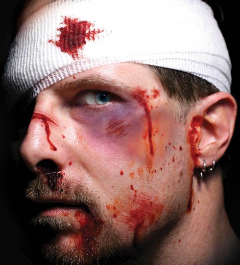 Men's Halloween Trauma Intensive Care Scary Face Temporary Tattoo
