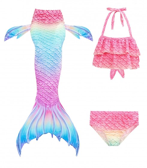 Kids Mermaid Costume Tail Swimsuit Bikini Princess Sets