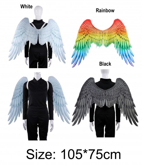 Black White Rainbow Angel Fairy Wings
