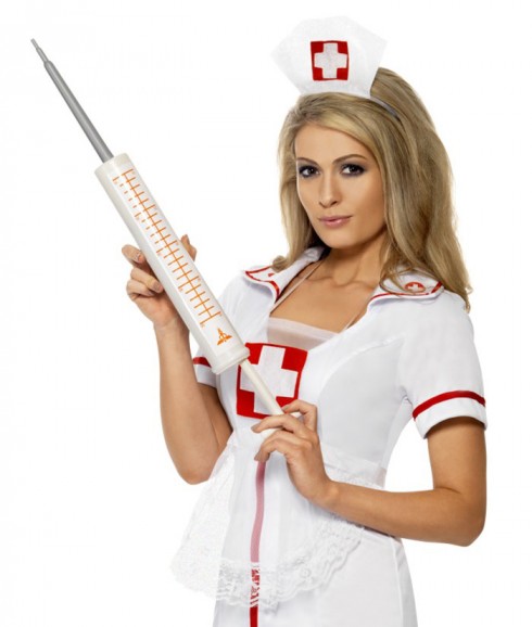 Nurse Costumes - Plastic 54cm Jumbo Syringe Injectors Nurse Smiffys Fancy Dress Halloween Costume Accessory