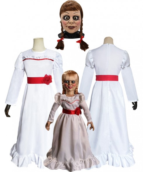 Ladies Conjuring Doll Annabelle Costume + Mask lp1091