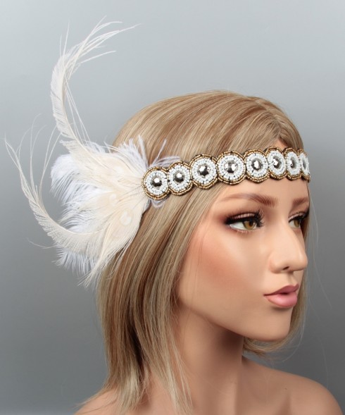 1920s Headband Feather Flapper Headpiece