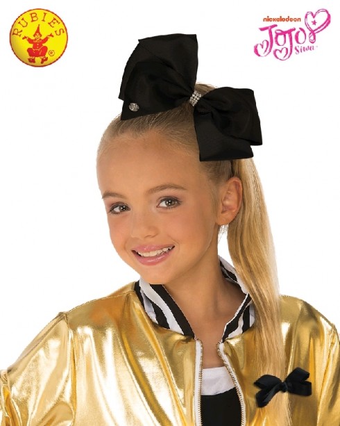 Black JoJo Siwa Large Teal 8inch Bow with Rhinestones & Pin Child Girls Fashion Hair Accessories Licensed
