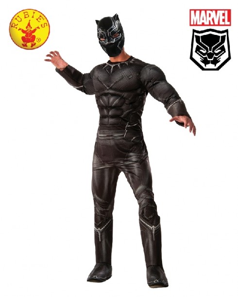 Adult Mens Deluxe Black Panther Civil War Deluxe Costume Mask Halloween Party 