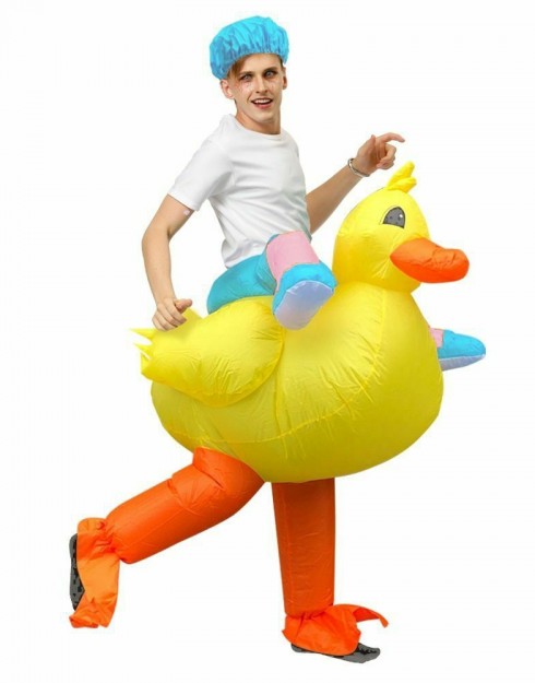 Kids Yellow Duck Carry Me Inflatable Costume 