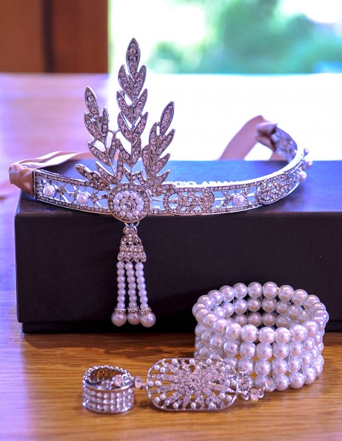 1920s Headband Bracelet Ring Set Vintage Bridal Great Gatsby Flapper Headpiece gangster ladies