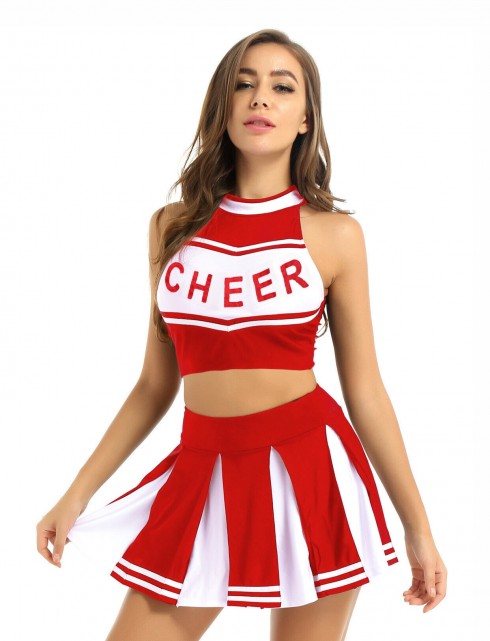 Red Cheerleader Girl Uniform Costume lh350red