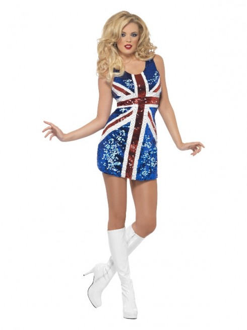 Womans Fever All that Glitters Rule Britannia Costume cs25001
