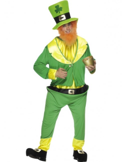 Mens Lucky Irish Green Leprechaun Costume St Patricks Day Halloween Party Outfit Oktoberfest Men