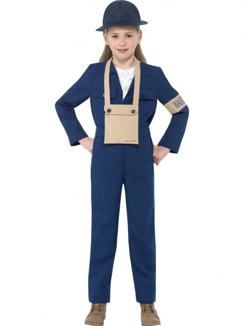 Girl Horrible Histories WWII Air Warden Costume cs27131
