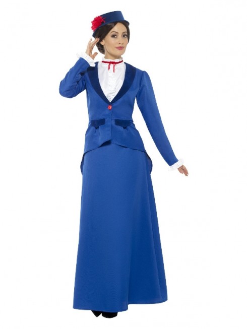 Victorian Nanny Costume, Blue with Jacket Ladies