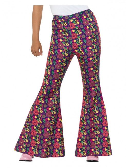 60s Ladies Psychedelic CND Flared Trousers