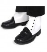 WHITE Mens 1920s 20s SPATS with Black Buttons Accessories