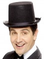 Black Tall Top Hat Adult Mens Gents Unisex Velour Topper Victorian Costume Accessory