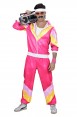 Mens 80s Tracksuit Suit Costume hot pink front