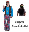 70s Hippy Costume Mens + hat