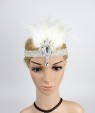 1920s Headband White Feather Vintage Bridal Great Gatsby Flapper Headpiece gangster ladies
